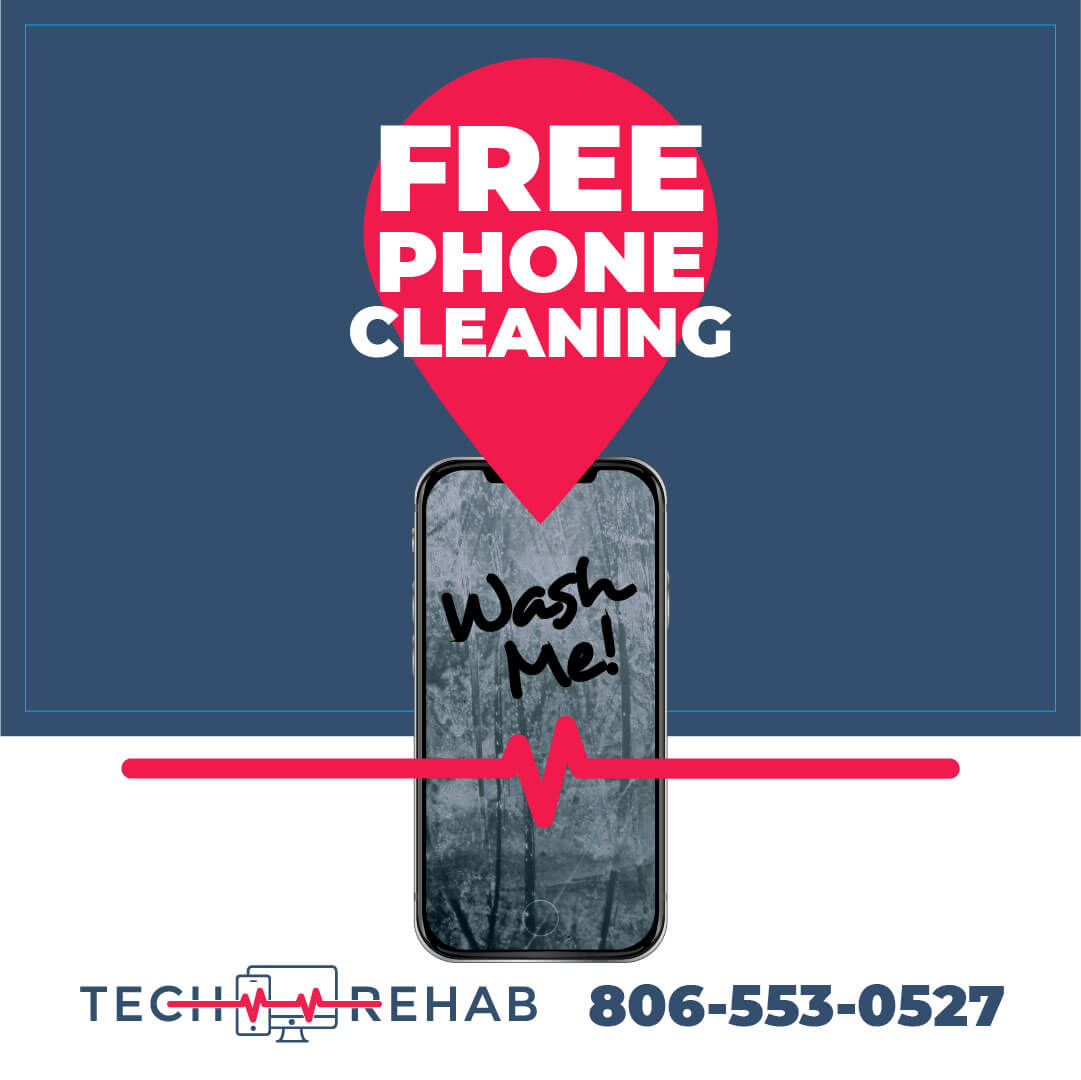 free phone cleaning with a photo of a dirty phone